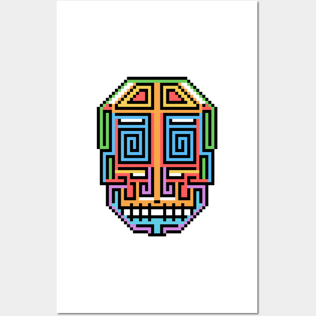 Pixel Spiral Skull Wall Art by MacSquiddles